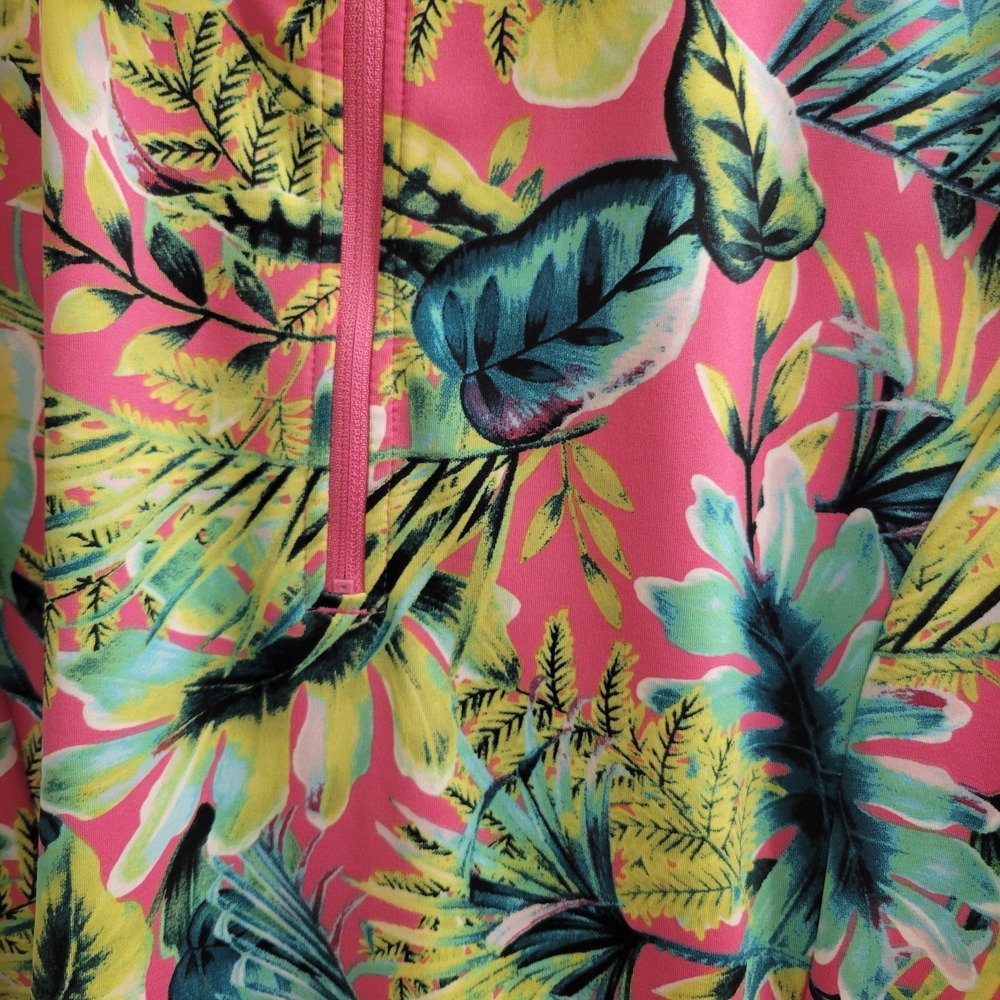 Tommy Bahama Women's XL Golf Tropical Hawaiian Floral Long Sleeve 1/4 Zip Tennis - Picture 4 of 7